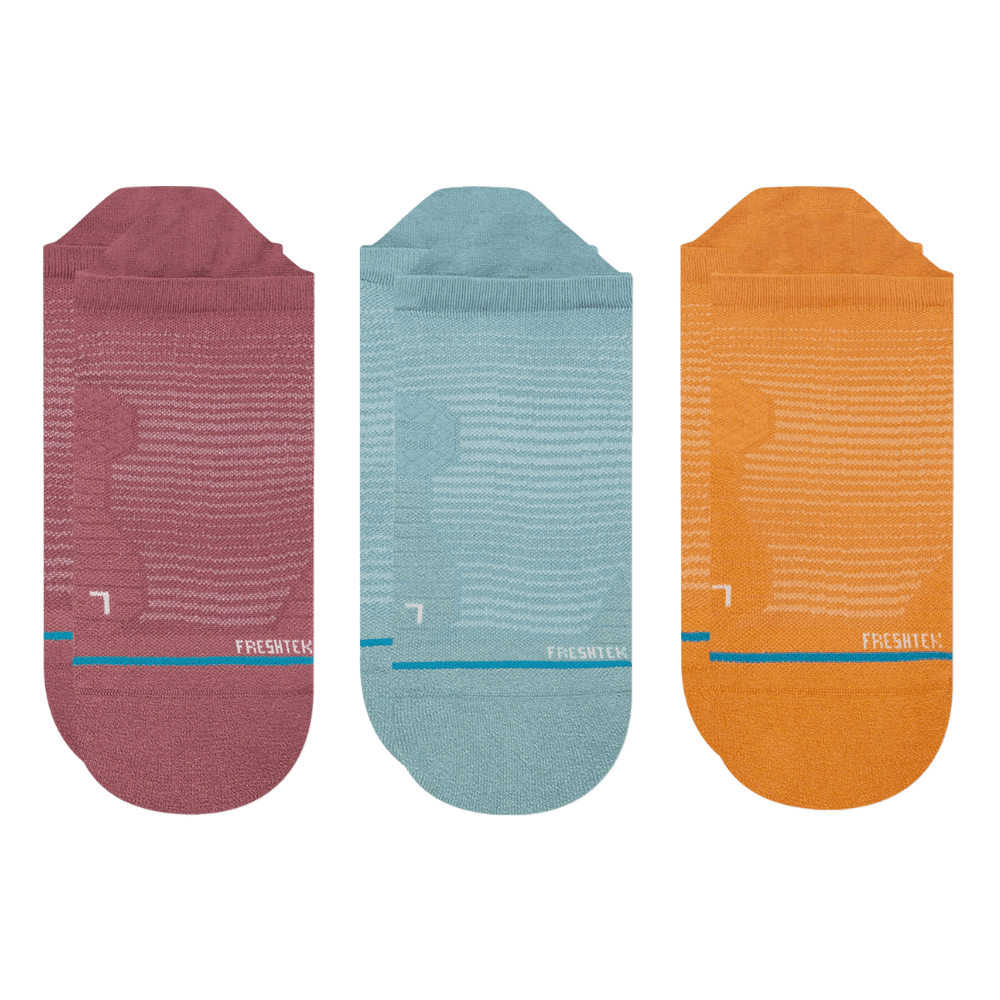 Stance Variegated Light Cushion Tab 3-Pack Socks - BlackToe Running #colour_berry-teal-orange
