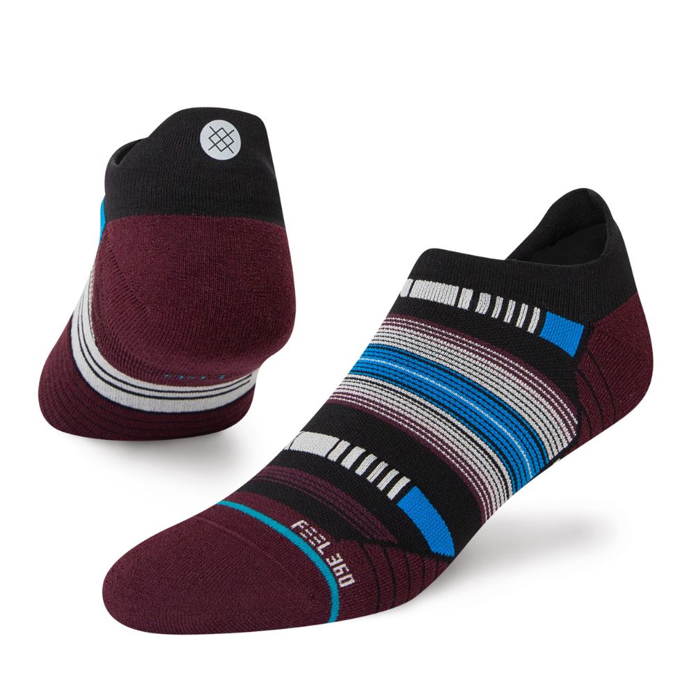 Stance Run Modul Light Cushion Tab Socks - BlackToe Running#colour_black