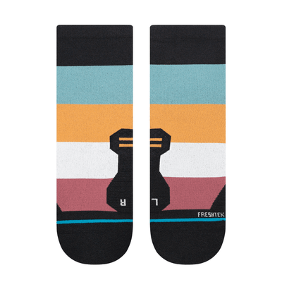 Stance Run - Percy QTR Socks - BlackToe Running#colour_washed-black-teal