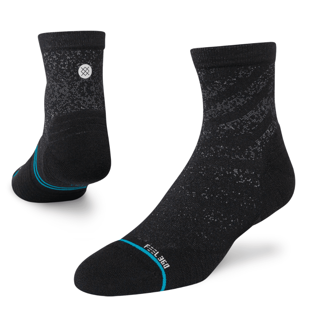 Stance Run Light Cushion Quarter Socks - BlackToe Running#colour_black