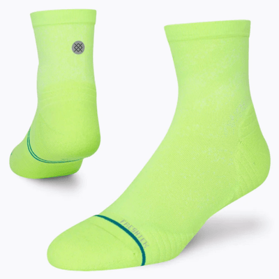 Stance Unisex - Run Light - Run Quarter Socks - BlackToe Running#colour_volt