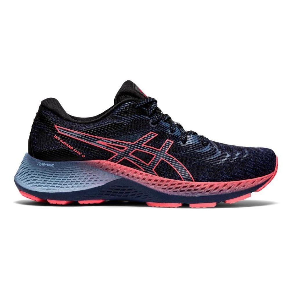 Asics Women's Gel-Kayano Lite 2 - BlackToe Running#colour_thunder-blue-blazing-coral