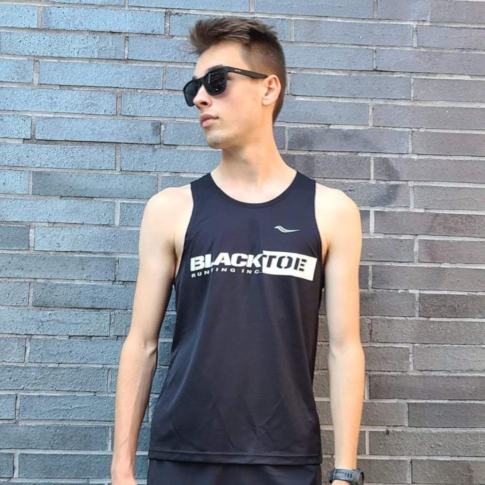 BlackToe Men's Saucony Singlet Men's Tops - BlackToe Running#colour_black