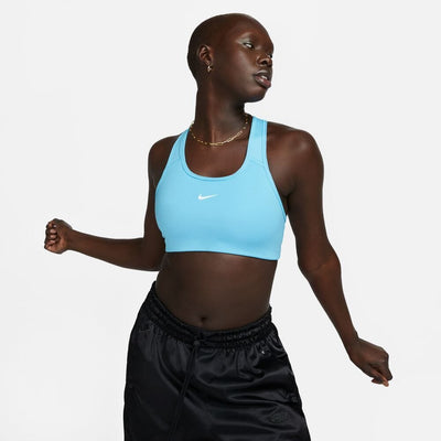 Nike Women's Swoosh Padded Sports Bra Sports Bra - BlackToe Running#colour_baltic-blue-white