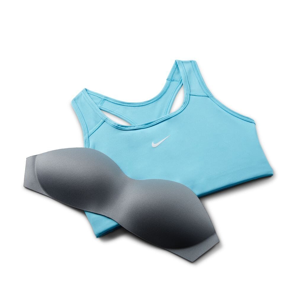 Nike Women's Swoosh Padded Sports Bra Sports Bra - BlackToe Running#colour_baltic-blue-white