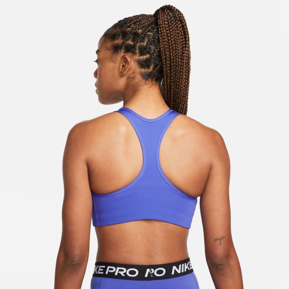 Nike Women's Swoosh Padded Sports Bra Sports Bra - BlackToe Running#colour_lapis-white