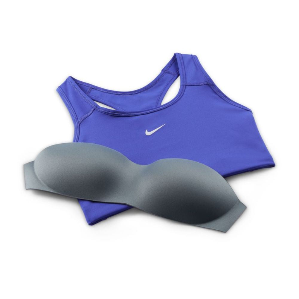 Nike Women's Swoosh Padded Sports Bra Sports Bra - BlackToe Running#colour_lapis-white