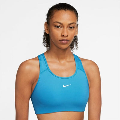 Nike Women's Swoosh Padded Sports Bra Sports Bra - BlackToe Running#colour_laser-blue-white