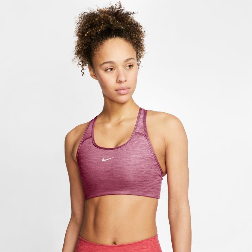 Nike Women's Swoosh Padded Sports Bra Sports Bra - BlackToe Running#colour_dark-beetroot-pure-white