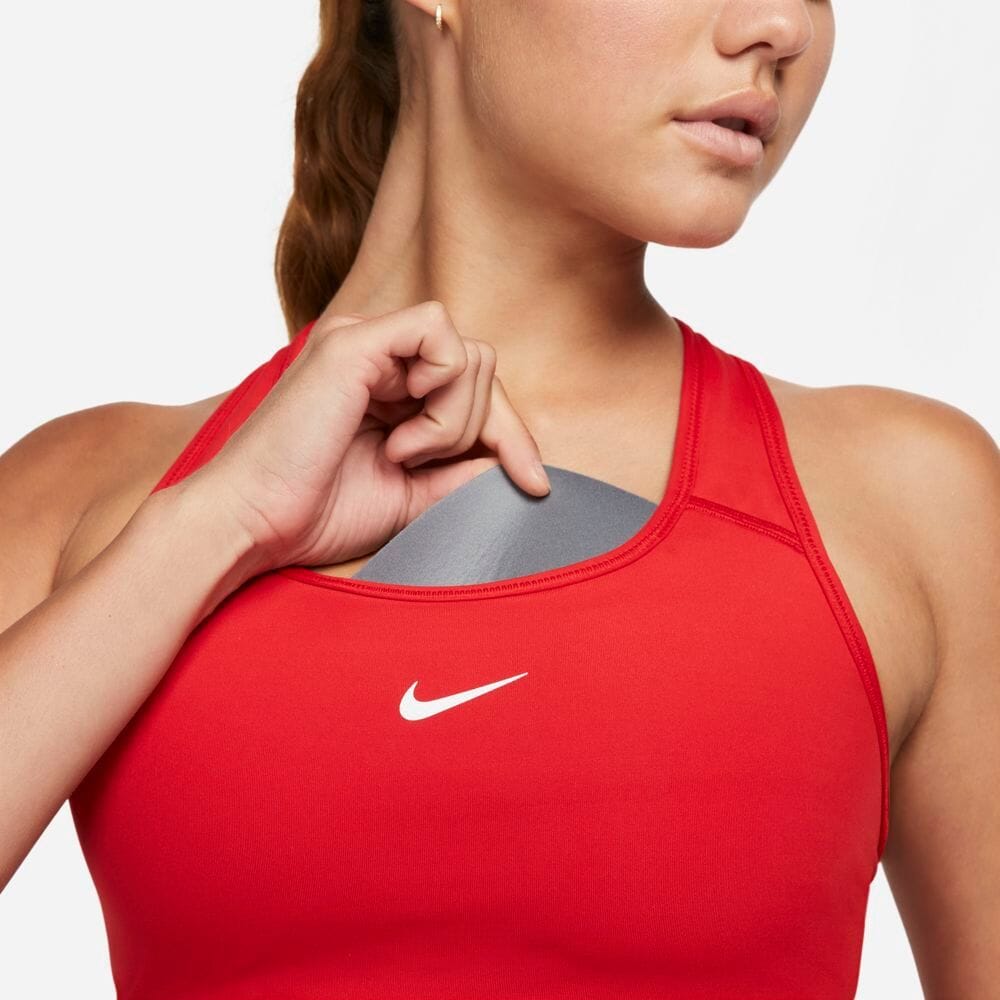 Nike Women's Swoosh Padded Sports Bra Sports Bra - BlackToe Running#colour_university-red-white