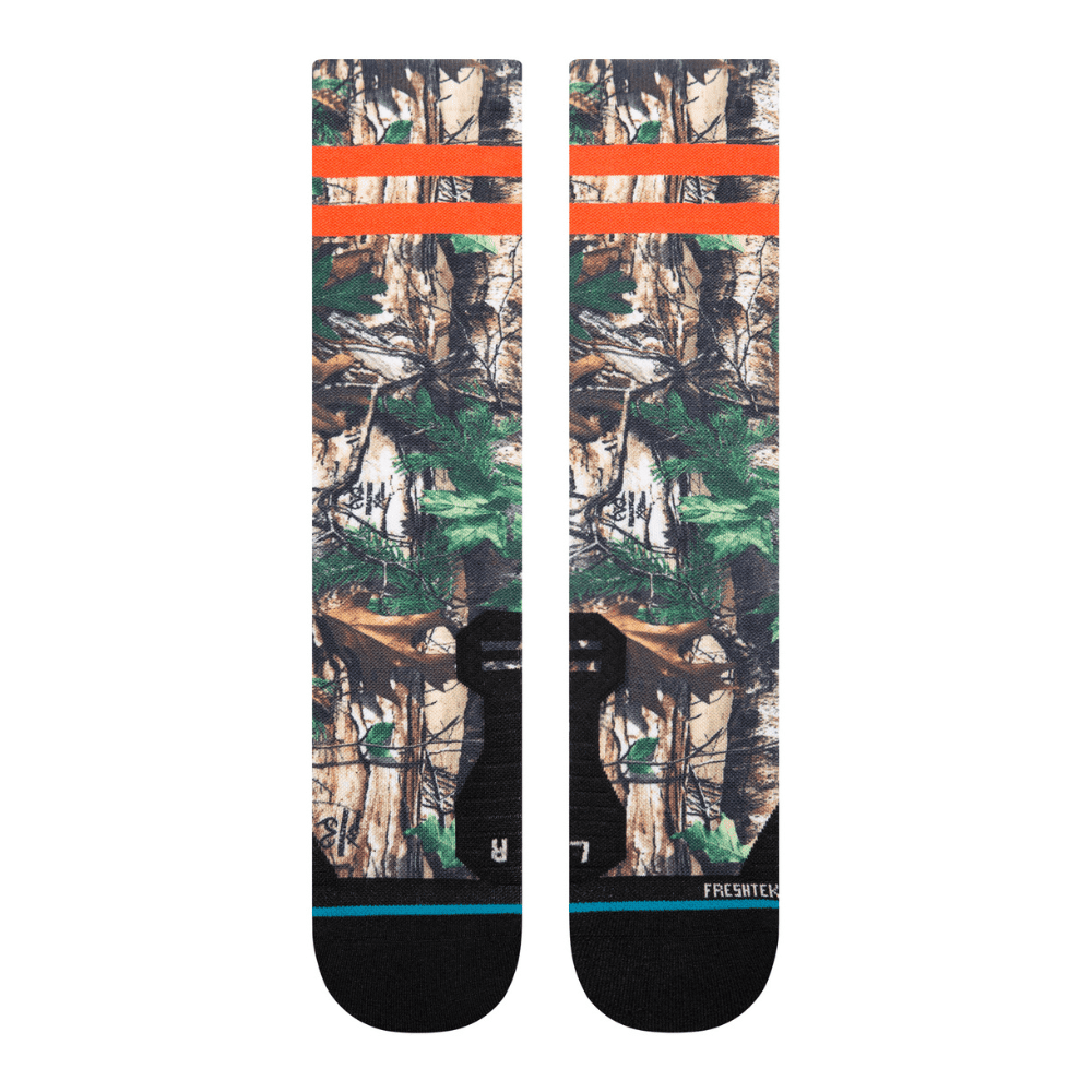 Stance Run Realtree XTRA Light Cushion Crew Socks - BlackToe Running#colour_camo