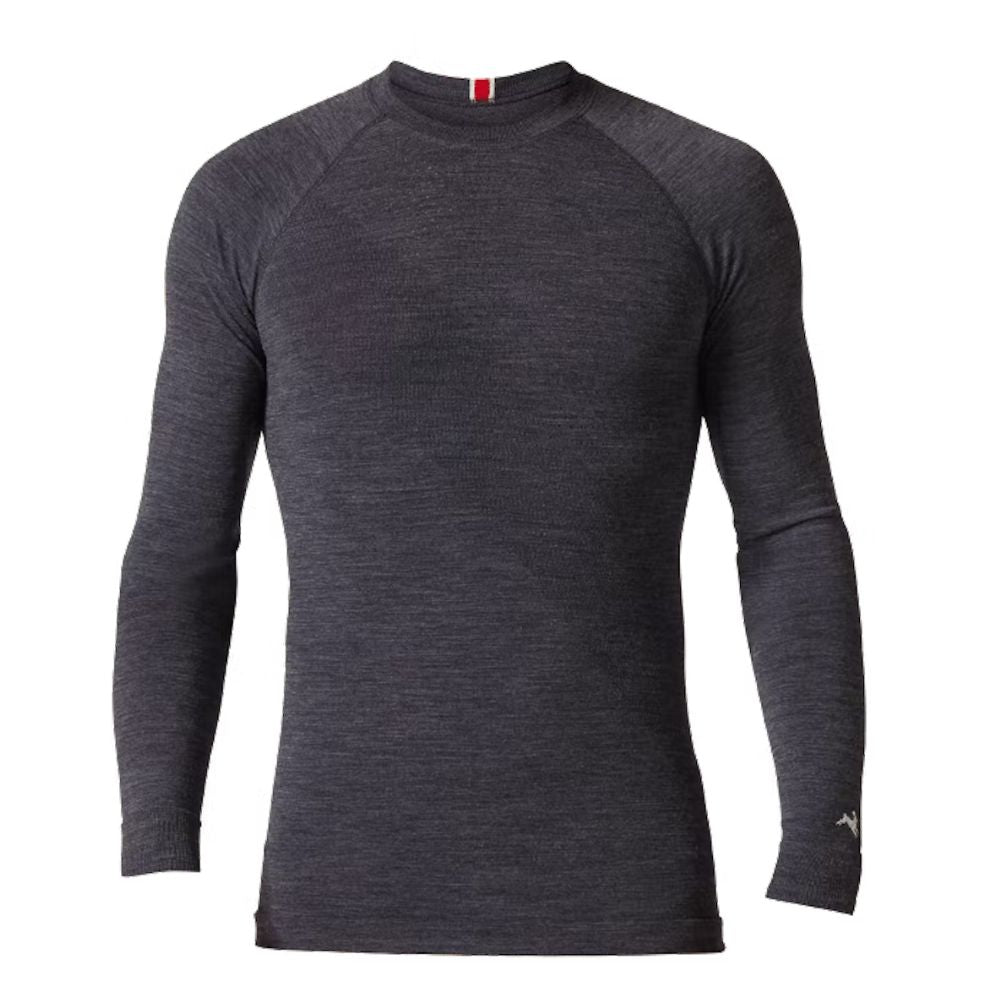 Tracksmith Men's Brighton Base Layer Men's Tops - BlackToe Running#colour_charcoal-grey