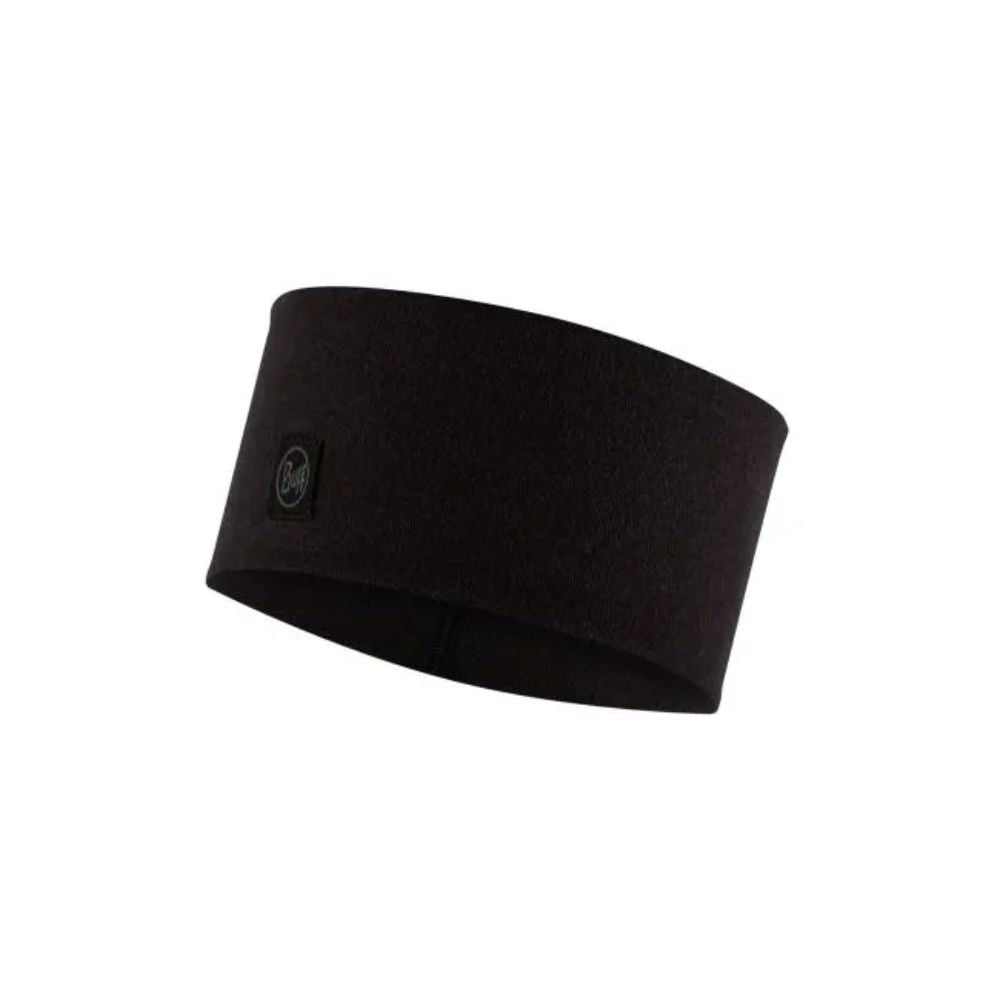 Buff Merino Wide Headband Headwear - BlackToe Running#colour_solid-black