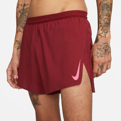 Nike Men's Aeroswift 4" Running Shorts Men's Bottoms - BlackToe Running#colour_team-red-hyper-pink