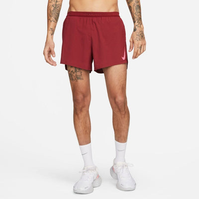 Nike Men's Aeroswift 4" Running Shorts Men's Bottoms - BlackToe Running#colour_team-red-hyper-pink