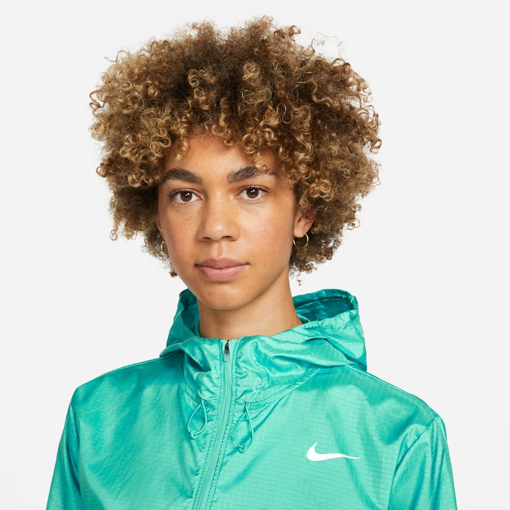 Nike Women's Essential Jacket Women's Tops - BlackToe Running#colour_washed-teal-reflective-silver