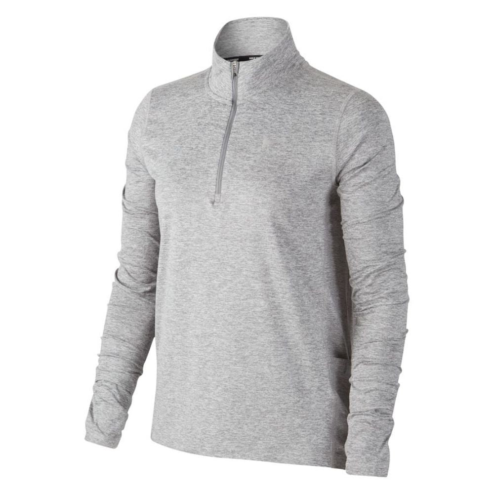 Nike Women's Element 1/2-Zip Running Top - BlackToe Running#colour_smoke-grey-lt-smoke-grey-reflective-silver