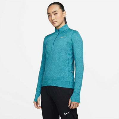 Nike Women's Element 1/2-Zip Running Top -BlackToe Running#colour_marina-washed-teal-heather