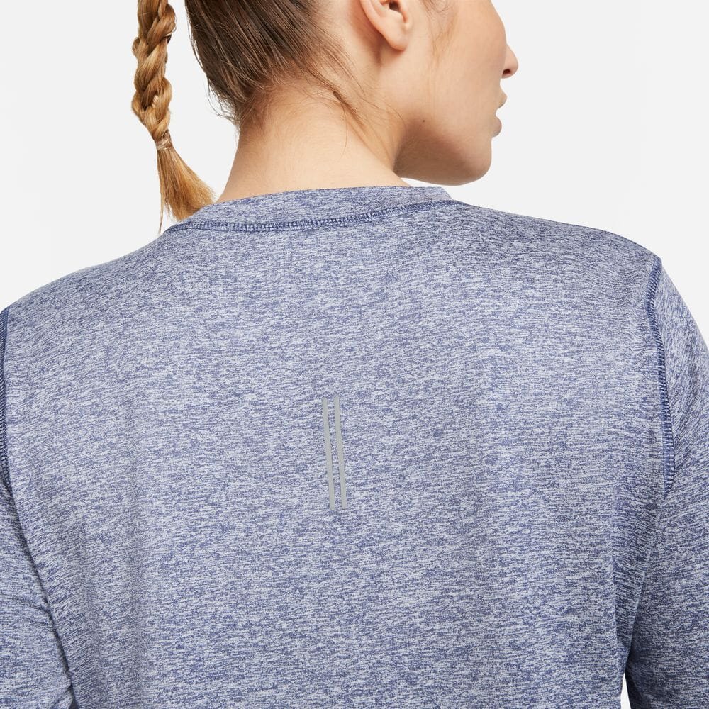Nike Women's Dri-FIT Element Running Crew - BlackToe Running#colour_diffused-blue-reflective-silver