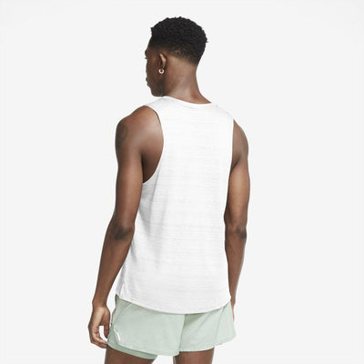Nike Men's DryFit Miler Tank Men's Tops - BlackToe Running#colour_white