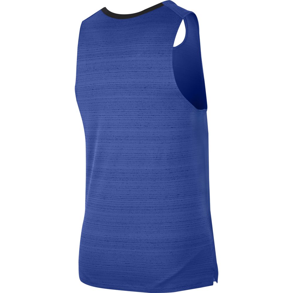 Nike Men's DryFit Miler Tank Men's Tops - BlackToe Running#colour_blue