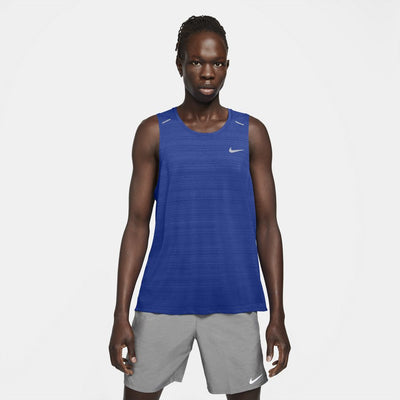 Nike Men's DryFit Miler Tank Men's Tops - BlackToe Running#colour_blue
