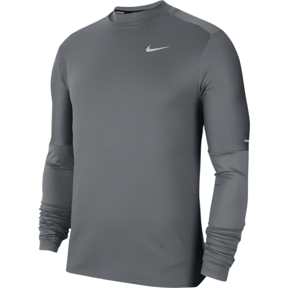 Nike Men's Dry Fit Element Running Crew Men's Tops - BlackToe Running#colour_dark-smoke-grey-black