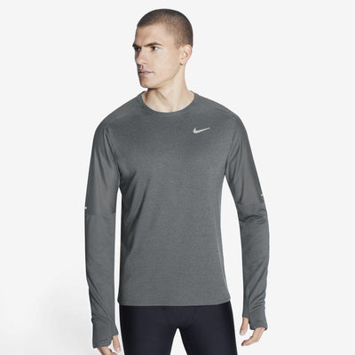 Nike Men's Dry Fit Element Running Crew Men's Tops - BlackToe Running#colour_dark-smoke-grey-black