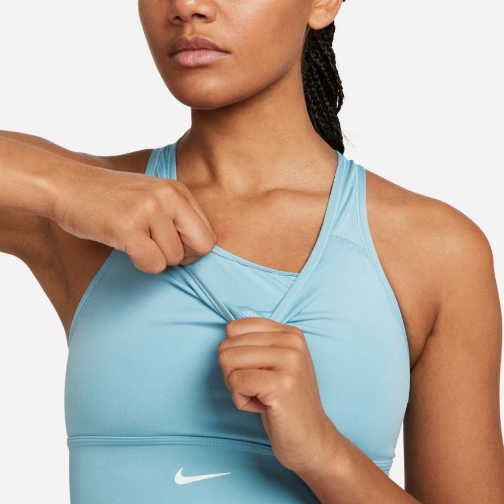 Nike Women's Swoosh Sports Bra Sports Bra - BlackToe Running#colour_worn-blue-white
