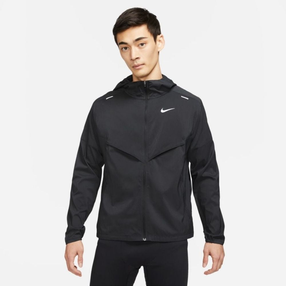 Nike Men's Windrunner Running Jacket Men's Tops - BlackToe Running#colour_black-reflective-silver
