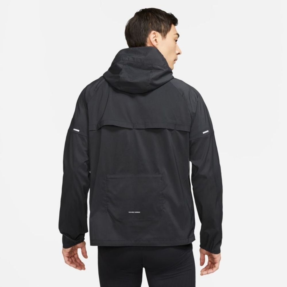 Nike Men's Windrunner Running Jacket Men's Tops - BlackToe Running#colour_black-reflective-silver