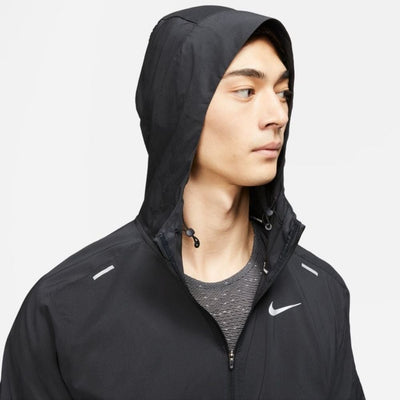 Nike Men's Windrunner Running Jacket Men's Tops - BlackToe Running#colour_black-reflective-silver