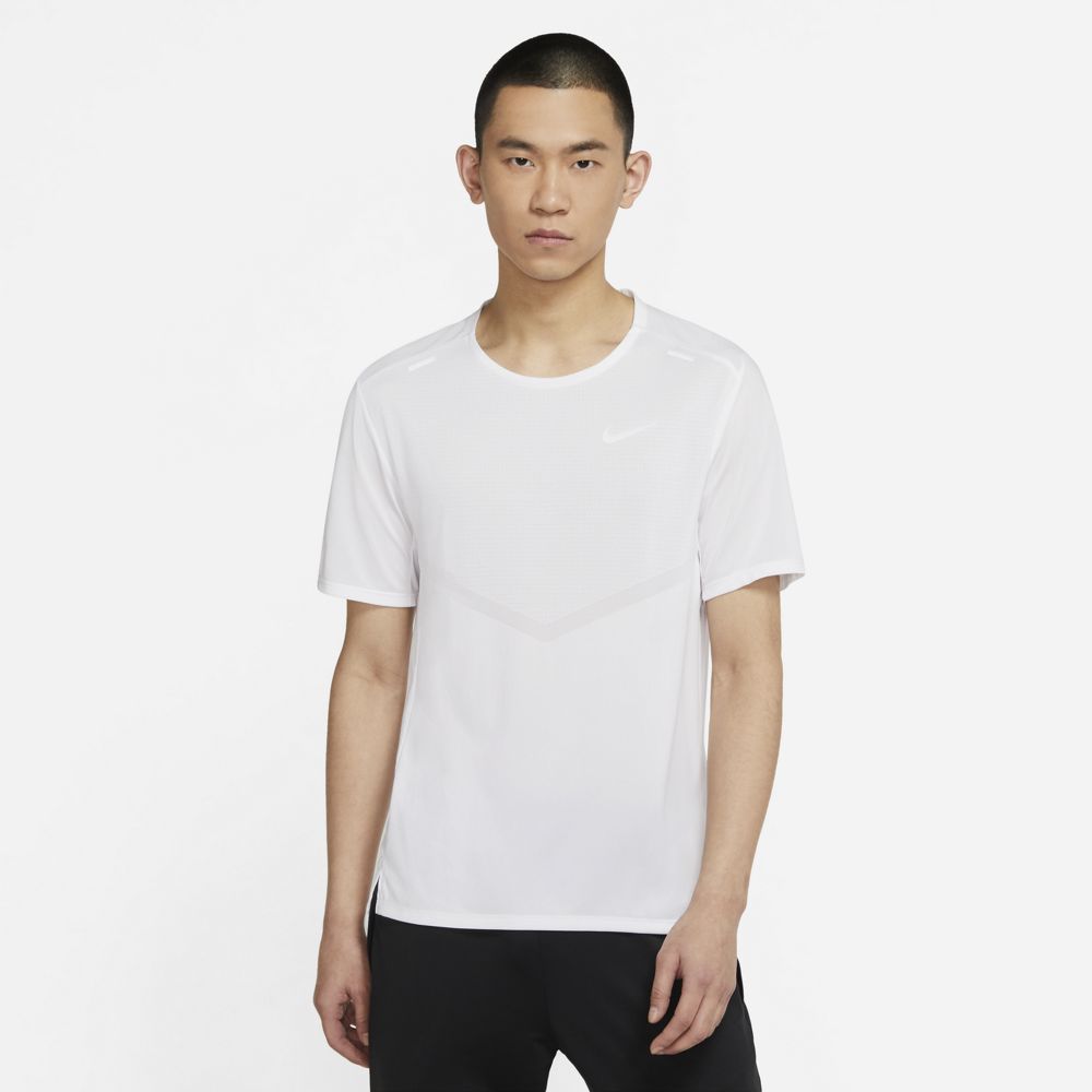 Nike Men's Rise 365 Short Sleeve Men's Tops - BlackToe Running#colour_white-reflective-silver