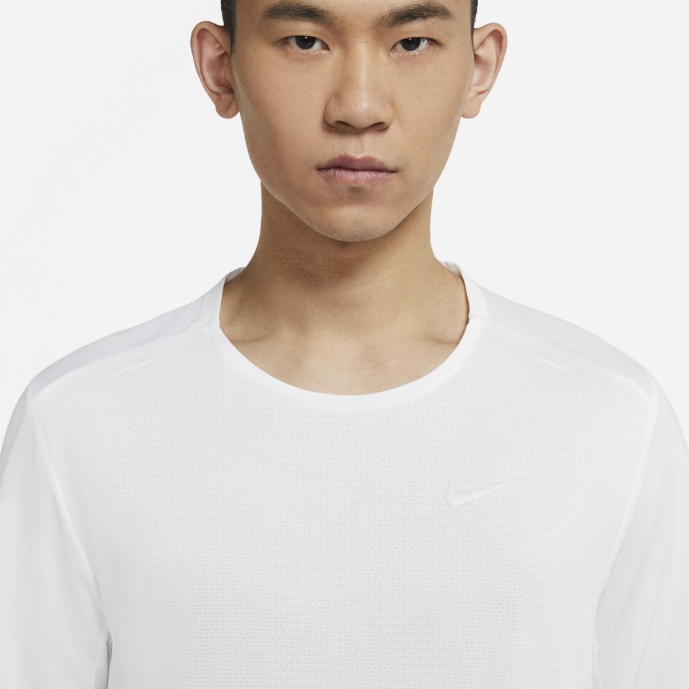 Nike Men's Rise 365 Short Sleeve Men's Tops - BlackToe Running#colour_white-reflective-silver