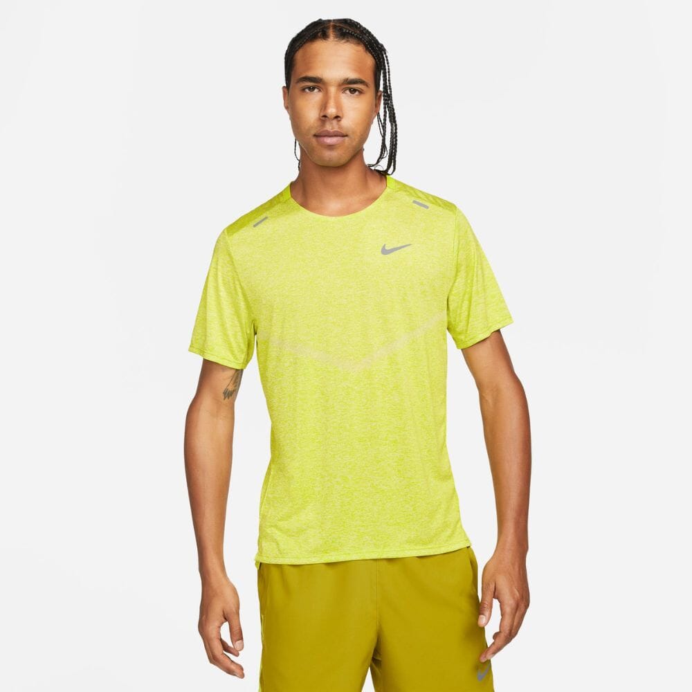 Nike Rise 365 Men's Dri-FIT Short-Sleeve Running Top Men's Top - BlackToe Running#colour_yellow-green