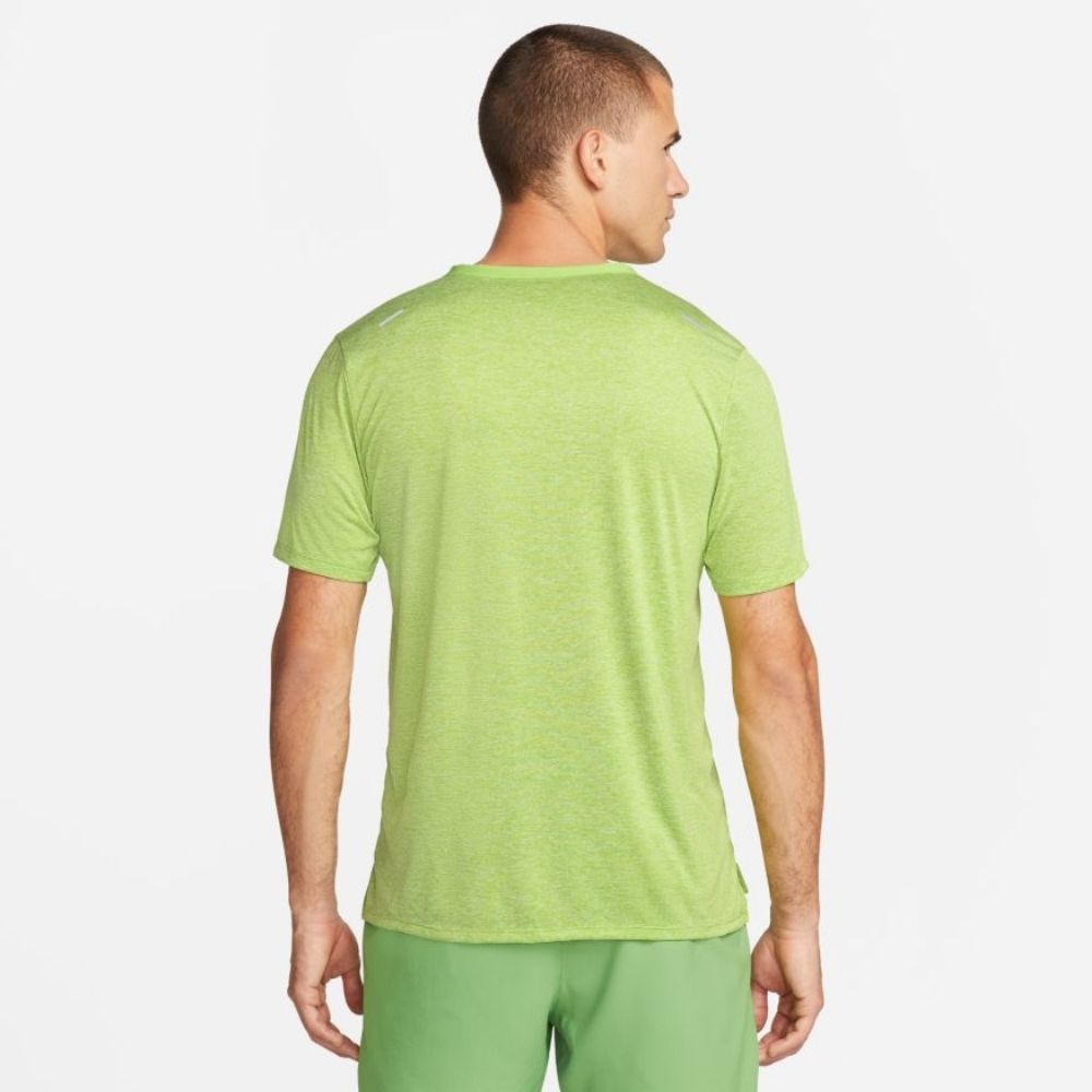 Nike Men's Rise 365 Short Sleeve Men's Tops - BlackToe Running#colour_vivid-green-htr-reflective-silver