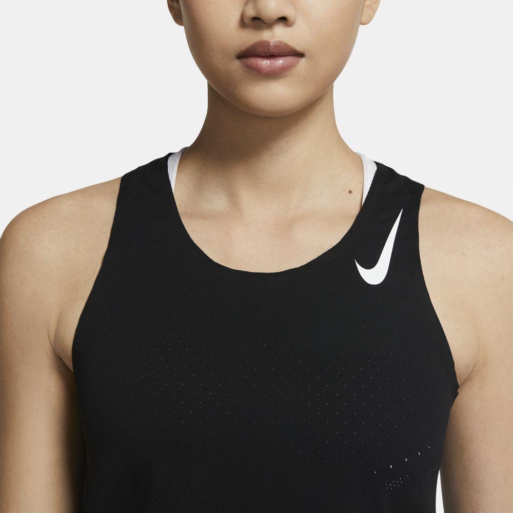 Nike Women's Aeroswift Singlet Women's Tops - BlackToe Running#colour_black