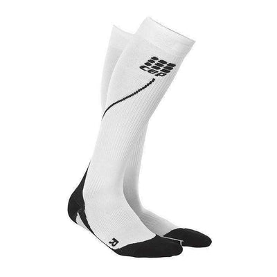 CEP Men’s Progressive Compression Run Sock Compression - BlackToe Running#colour_white-with-black