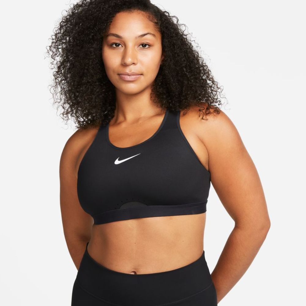Nike Women's Swoosh High-Support Adjustable Sports Bra - BlackToe Running