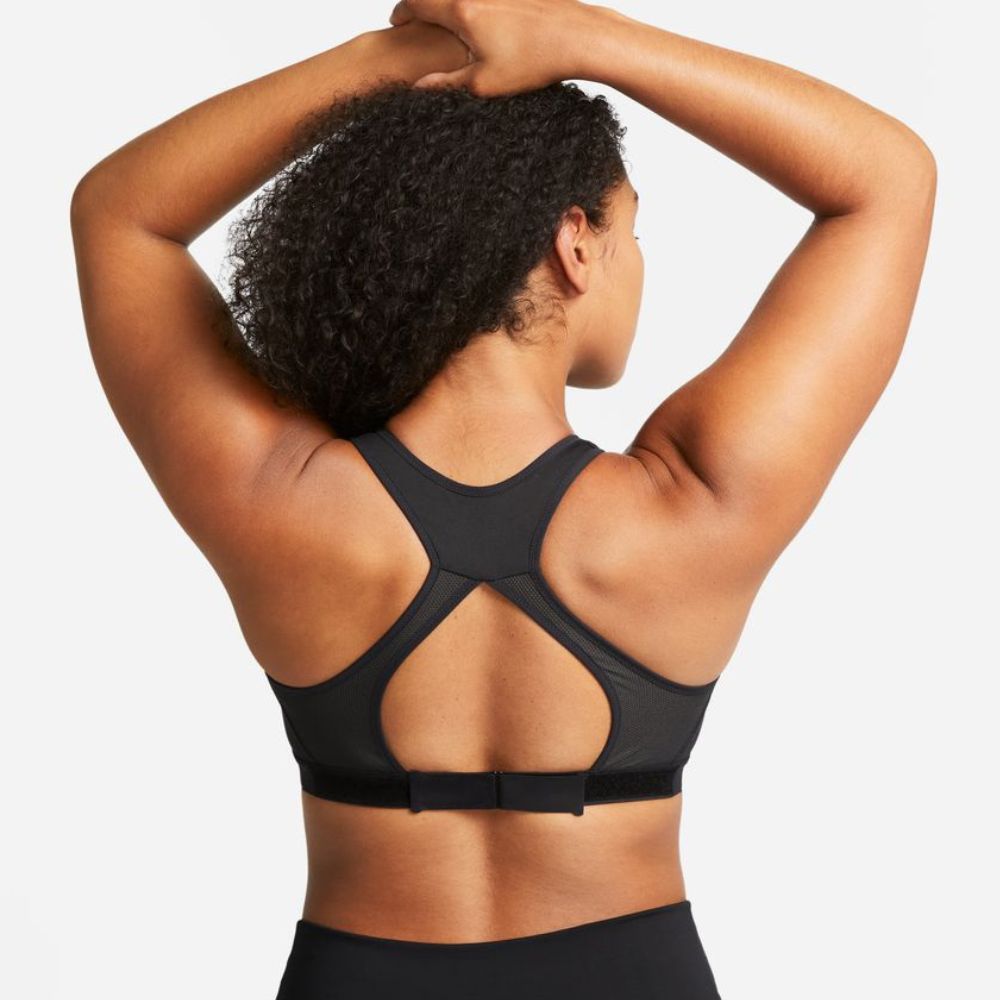 Nike Women's Swoosh High-Support Adjustable Sports Bra - BlackToe Running