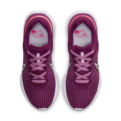 Nike Women's React Infinity Run Flyknit 3 - BlackToe Running#colour_light-bordeaux-white-pink-prime-sangria