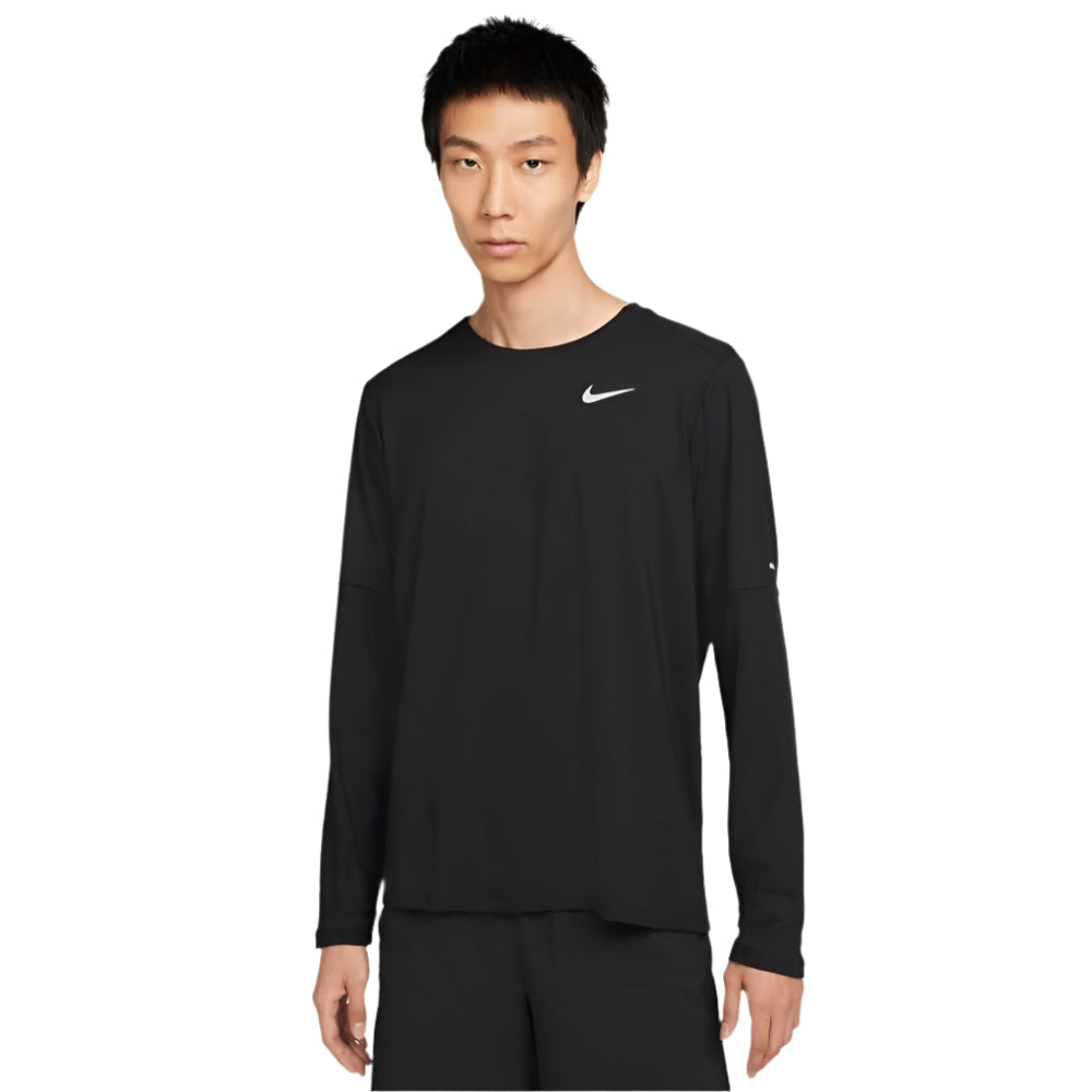 Nike Men's Dry Fit Element Running Crew Men's Tops - BlackToe Running#colour_black-reflective-silver