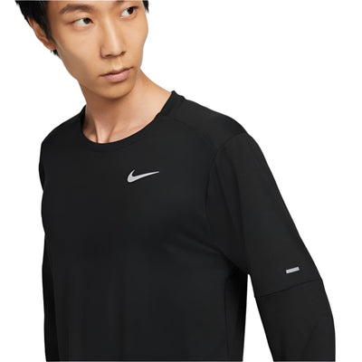 Nike Men's Dry Fit Element Running Crew Men's Tops - BlackToe Running#colour_black-reflective-silver