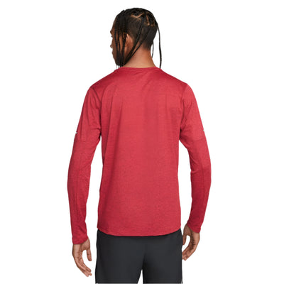 Nike Men's Dry Fit Element Running Crew Men's Tops - BlackToe Running#colour_dark-beetroot-reflective-silver