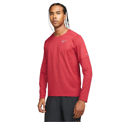 Nike Men's Dry Fit Element Running Crew Men's Tops - BlackToe Running#colour_dark-beetroot-reflective-silver