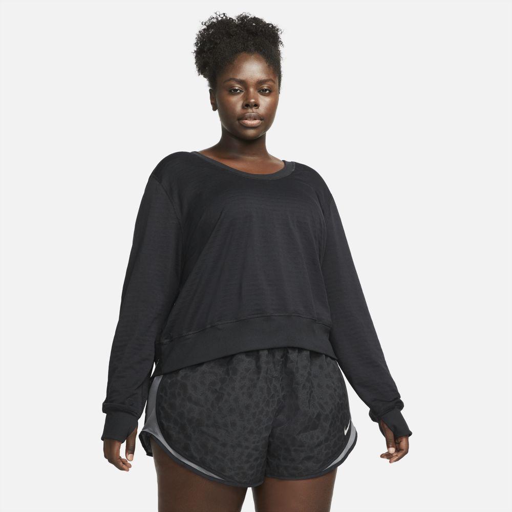 Nike Women's Therma-FIT Element Crew Top Women's Tops - BlackToe Running - Extra Small