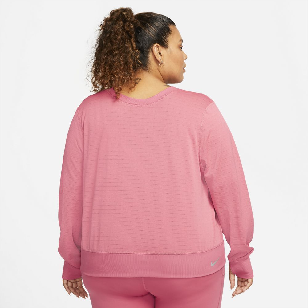 Nike Women's Therma-FIT Element Crew Top Women's Tops - BlackToe Running - Extra Small#colour_archaeo-pink-reflective-silver