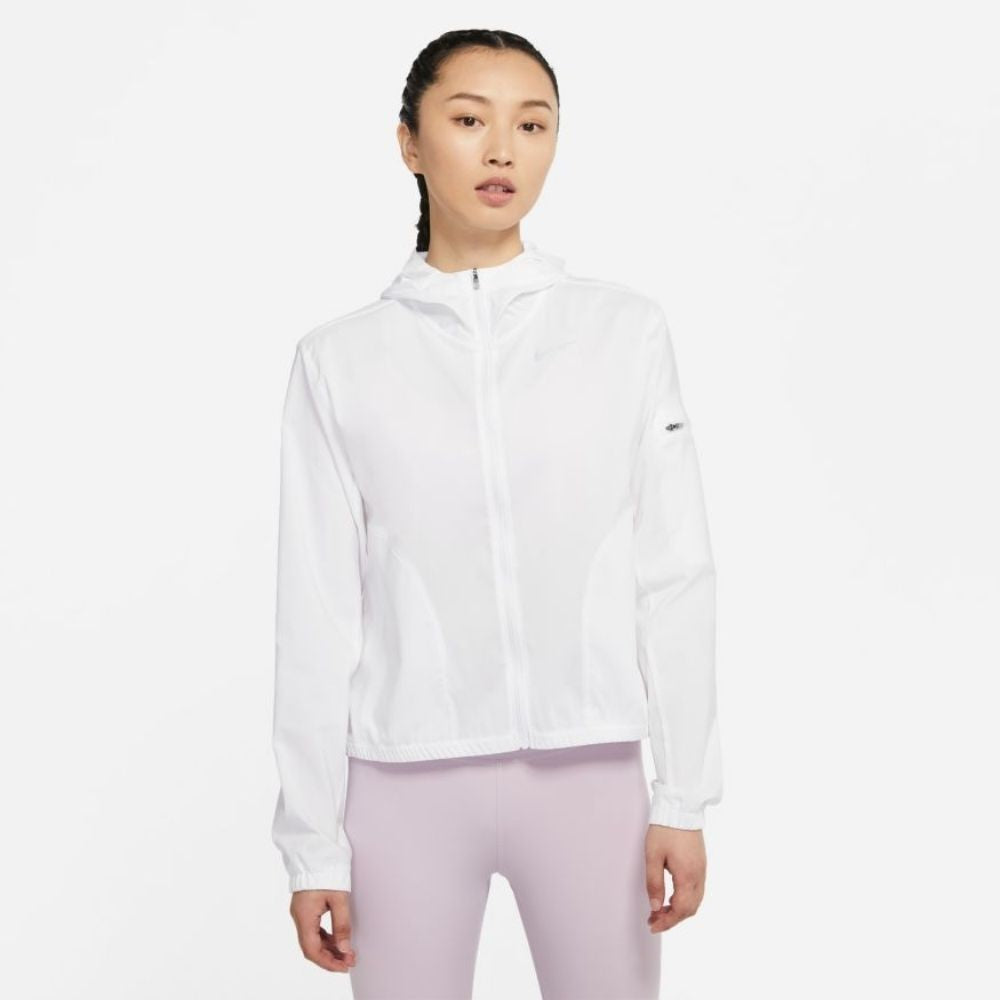 Nike Women's Impossibly Light Hooded Running Jacket - BlackToe Running#colour_white-reflective-silver
