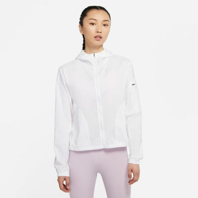 Nike Women's Impossibly Light Hooded Running Jacket - BlackToe Running#colour_white-reflective-silver