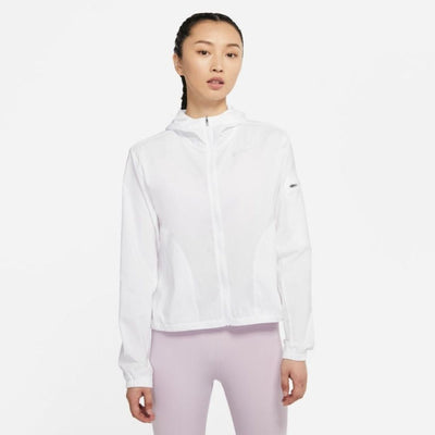 Nike Women's Impossibly Light Hooded Running Jacket - BlackToe Running#colour_white-reflective-silver